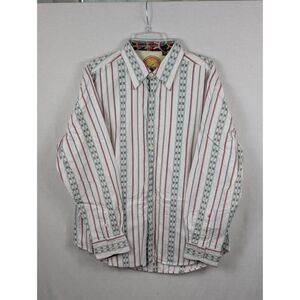 Robert Graham Aztec Design Flip Cuff Button Up Shirt Men's Size XL